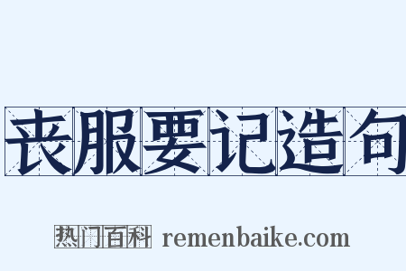 丧服要记造句是什么意思的图片